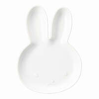 miffy 米飛兔臉造型大盤 L 白色瓷器 23×30cm 咖哩義大利麵盤｜ミッフィー ダイカットプレート L ホワイト