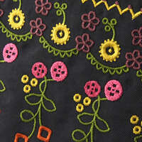 花朵刺繡 提把收納包 日本製 黑色【ATSUKO MATANO】｜ATSUKO MATANO 刺繍ポーチ花刺繍ブラック