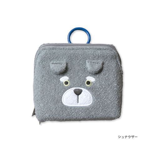 pacapo.FRIENDS雪納瑞臉180度全開掌心迷你收納包｜パカポフレンズポーチ シュナウザー