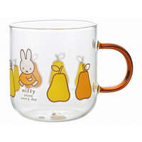 miffy 米飛兔 彩色把手耐熱玻璃馬克杯 棕色把手西洋梨｜ミッフィー カラーハンドル耐熱ガラスマグ ブラウン・洋ナシ