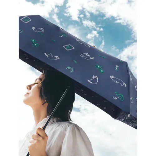 貓咪圖案 遮光100% UVカット100% 晴雨兼用 折疊傘 50cm