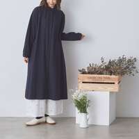 棉質泡泡紗格紋前開襟荷葉領洋裝 衣長110cm身寬127cm cloudnine｜ギンガムチェック前開きワンピース