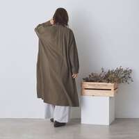 棉質泡泡紗格紋前開襟荷葉領洋裝 衣長110cm身寬127cm cloudnine｜ギンガムチェック前開きワンピース