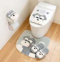 OKA 雪納瑞造型廁所用品 地墊／馬桶蓋玩偶／紙架套／拖鞋｜トイレシリーズ ファンディットアニマル シュナウザー