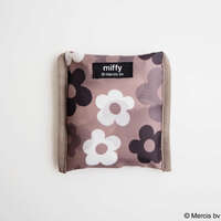 Miffy 米飛兔 大花朵環保購物袋S 可收納30×54cm 灰｜MIFFY BIG FLOWER ショッピングバッグS グレー