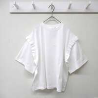 【euphoric】荷葉邊短版T恤 白色 日本製 ｜euphoric フリルTシャツ