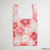 Miffy 米飛兔 大花朵環保購物袋S 可收納30×54cm 粉紅｜MIFFY BIG FLOWER ショッピングバッグS ピンク