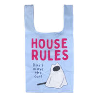 貓咪海報風 環保購物袋 26×25cm HOUSE RULES款｜キャットポスターエコバッグ HOUSE RULES