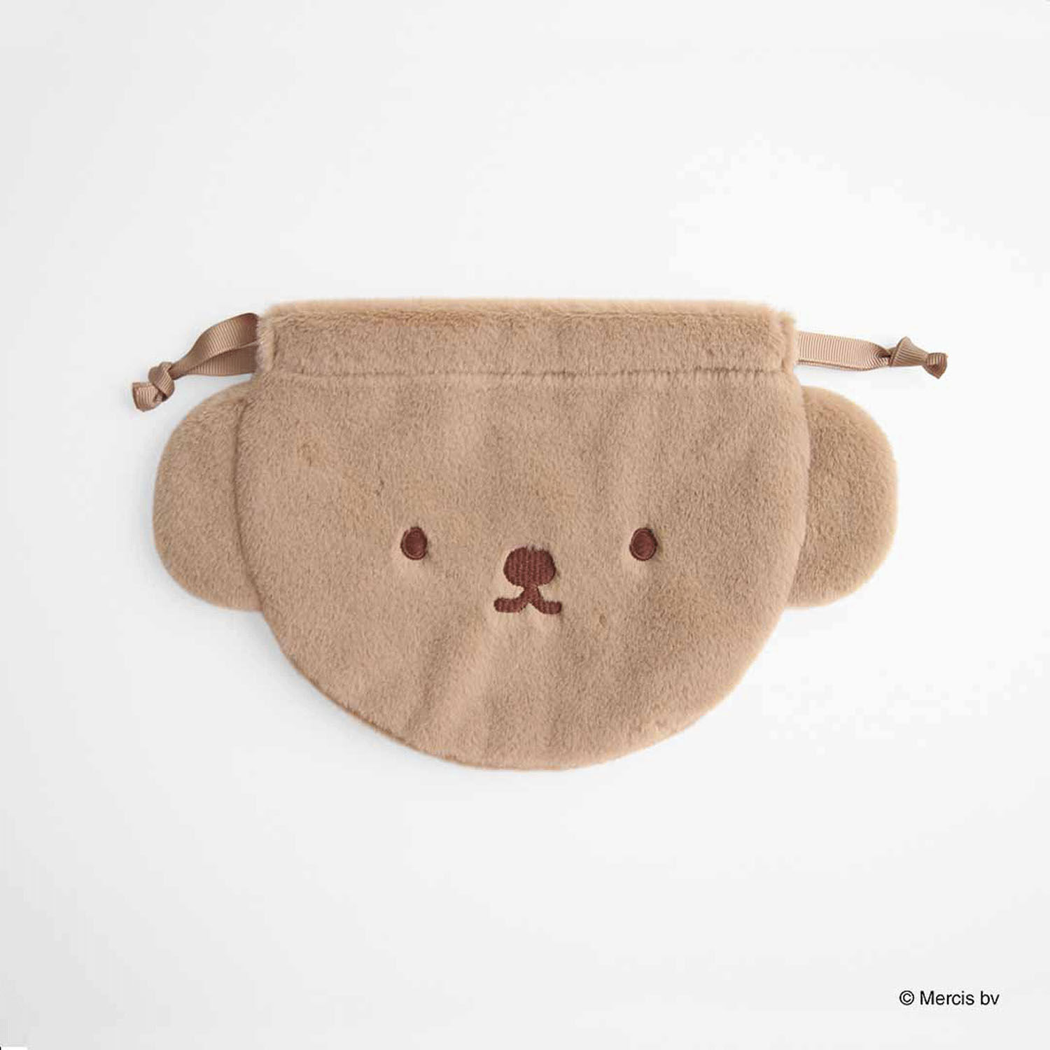 米飛兔 ボリス 毛絨臉型束口袋 化妝品收納｜ミッフィー BRUNA FACE FUR ダイカット巾着 ボリス