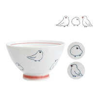 波佐見燒小鳥飯碗 corottori 白文鳥 可微波 10.8cm｜corottori飯碗 ブンチョウ 白