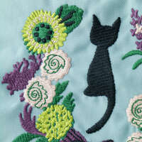 生日花圈刺繡 尼龍側寬托特包 便當袋【ATSUKO MATANO】｜ATSUKO MATANO 刺繍マチ付トートバッグ バースデーリース