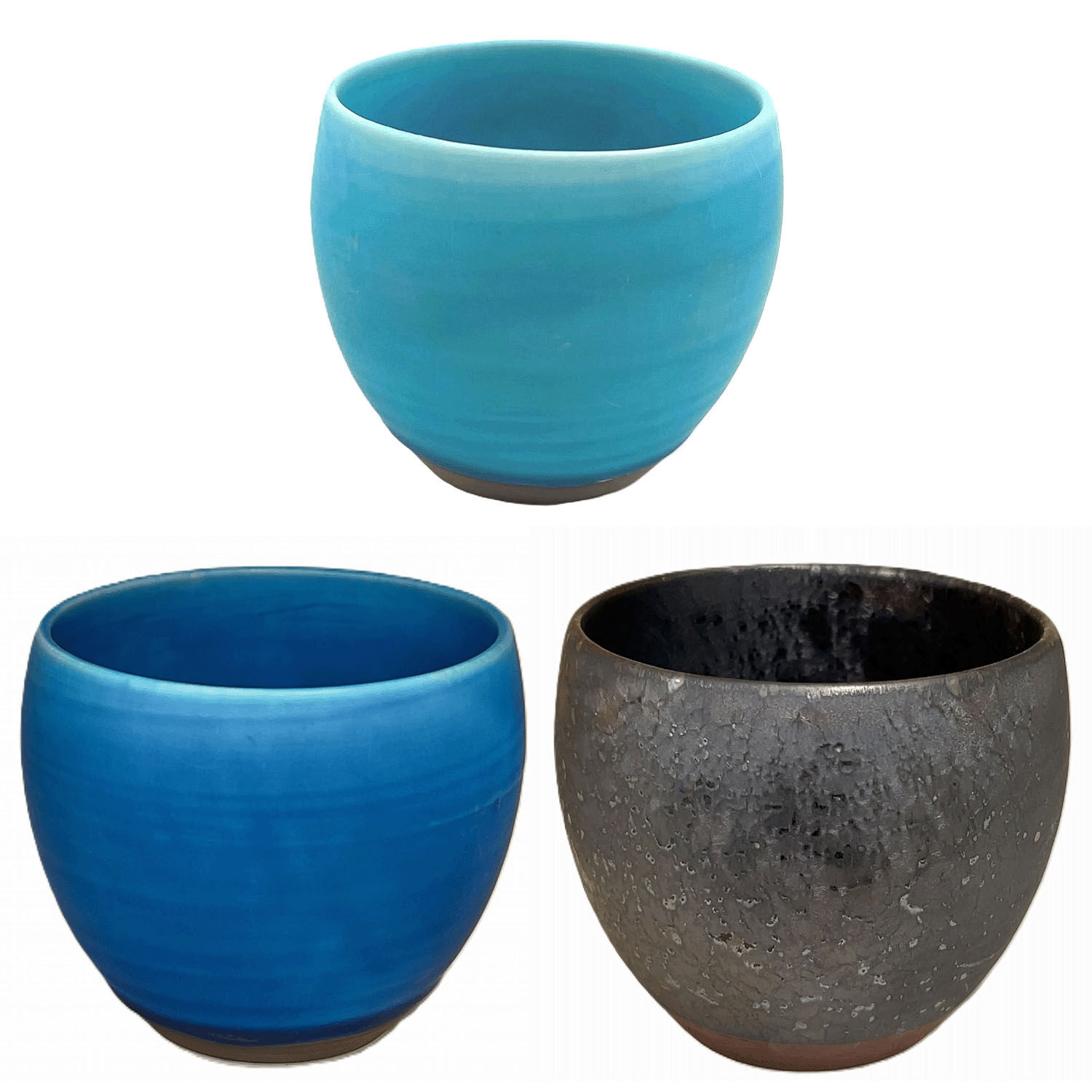 日本製美濃燒深海系圓胖陶杯 Deep Blue×Sumi 約320ml 三色｜Deep BLue×Sumi クロレコロンカップ