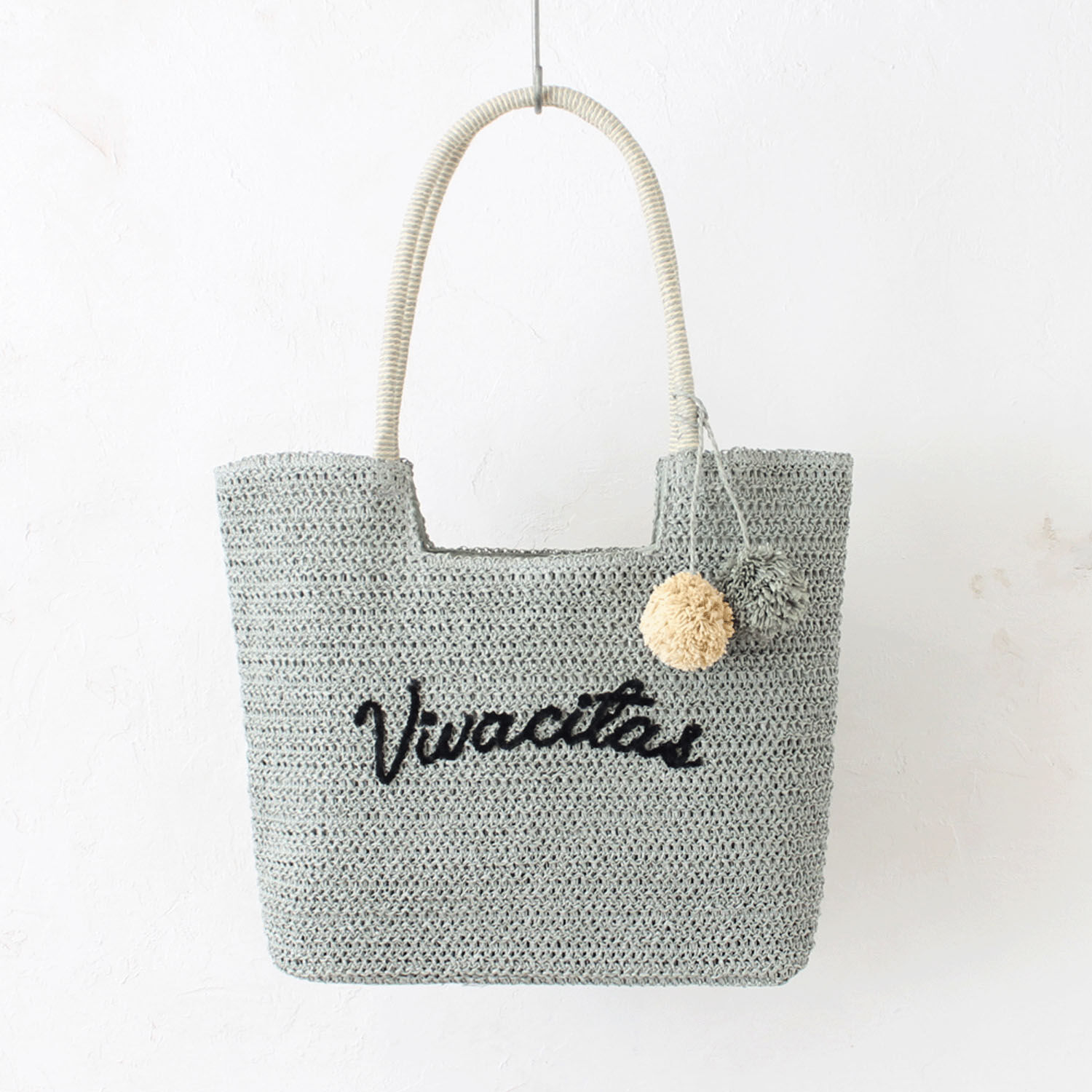 LOGO刺繡毛球混合材料托特包｜日系包款・日本直送