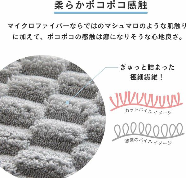 日本速乾吸水髮巾 卡拉里波可 微纖維凹凸立體格紋 100×40cm