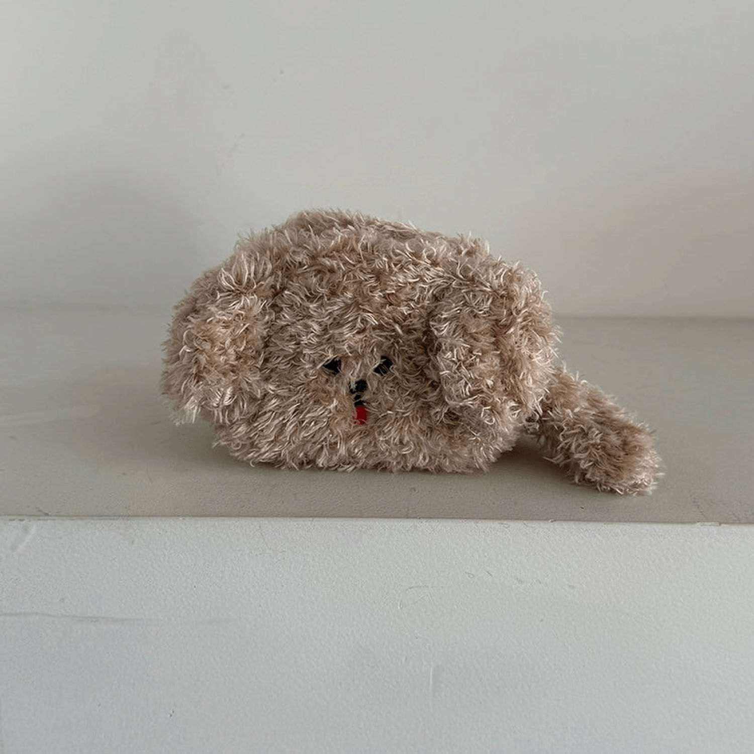 狗狗臉造型 毛絨收納包 可自立 10.5×8.5cm|チャミー フェイスポーチ ドッグ