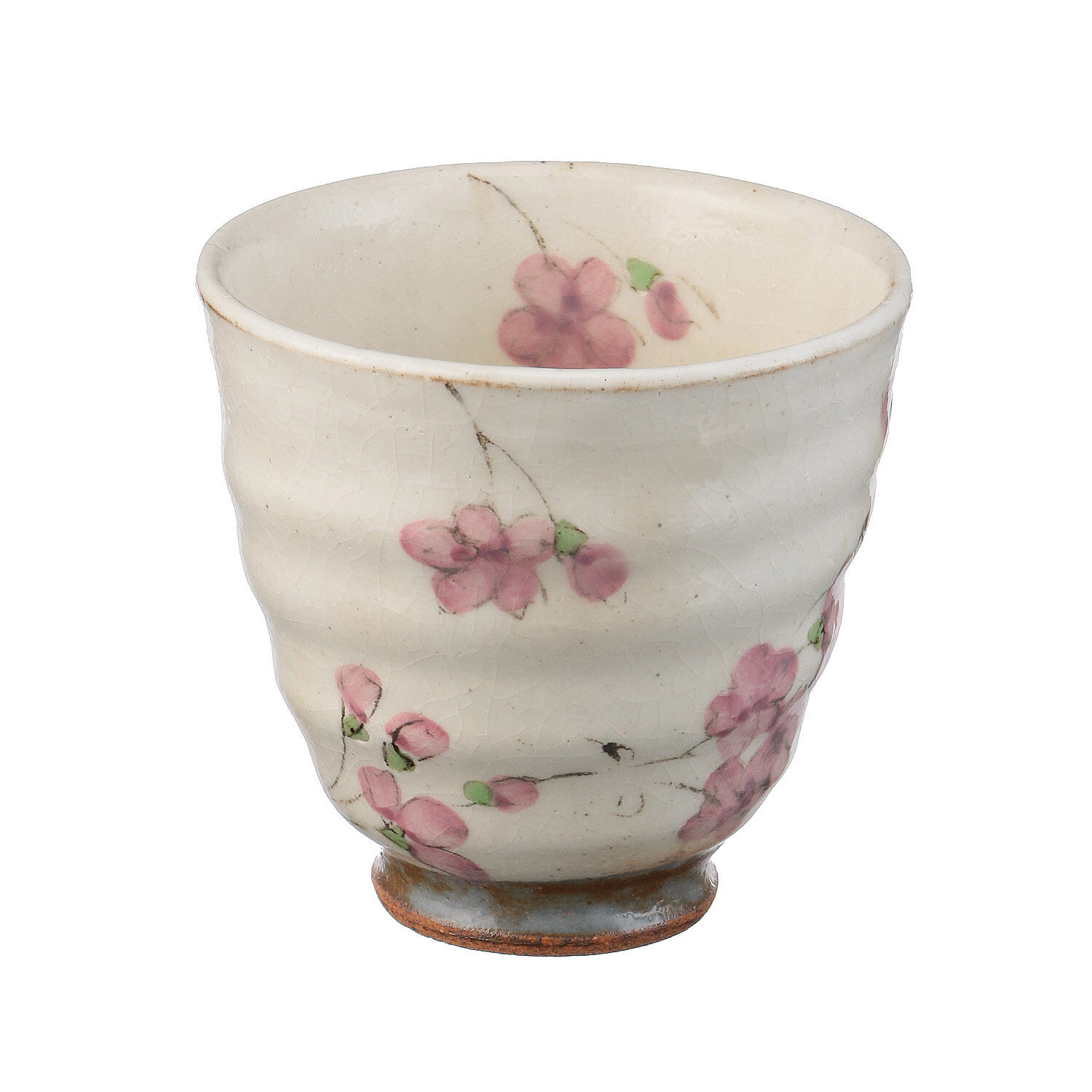 九重櫻 手繪淡櫻陶器飯碗・湯杯 波佐見燒 藍紅大小對組 日本製｜九重桜 飯碗湯呑