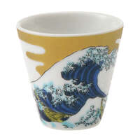 九谷燒豬口杯 波紋圖案 喜慶小酒杯 伴手禮 直徑5.5cm｜【九谷焼】縁起ちょこ波