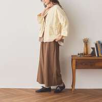 純棉丹寧提花圓點紋短版外套 翻蓋貼式口袋 衣長58cm cloudnine｜6．2ozカラーツイル／6．5ozデニムジャガードドット柄ジャケット