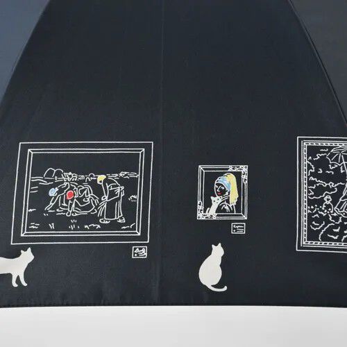 BLACK COATING UV PARASOL 美術館貓 晴雨兼用 折疊傘