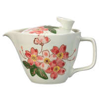 波佐見燒葉櫻茶壺 勳山窯原創 濃淡櫻花綠葉 300ml｜葉桜ポット