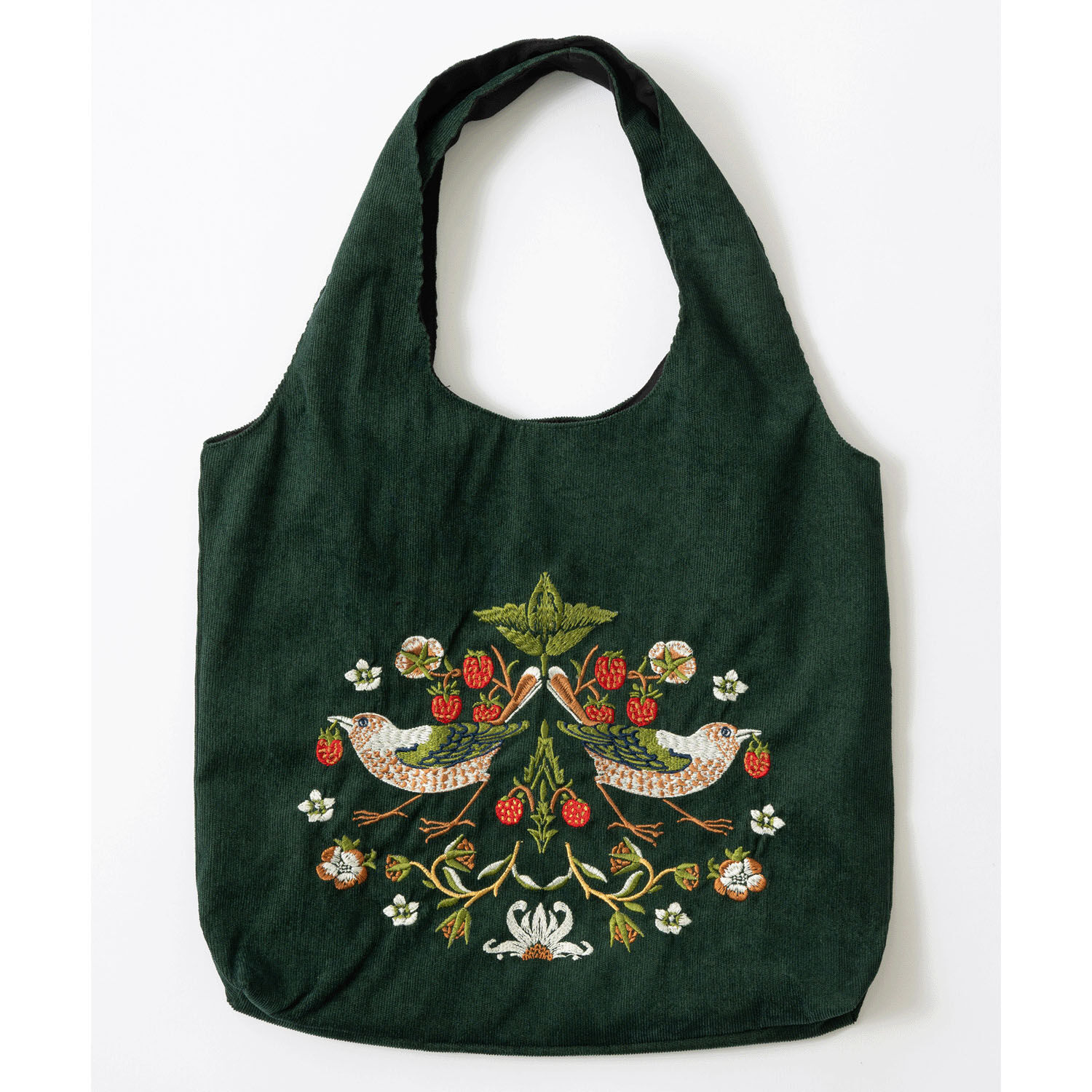 威廉莫里斯 立體刺繡燈芯絨托特包 40×37cm【Jubilee】｜立体刺繍トートバッグ ウィリアム・モリス柄