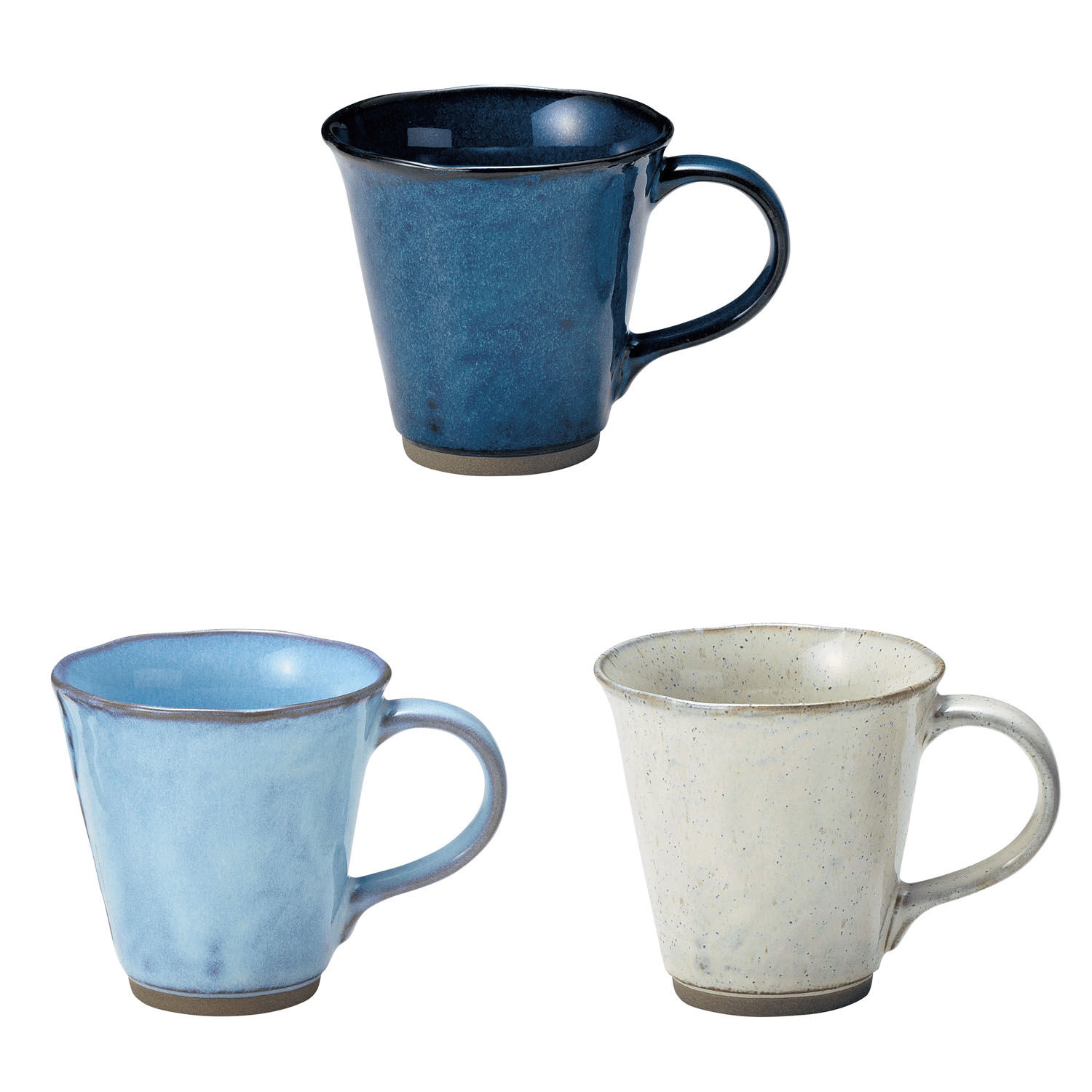 美濃燒 大把手土物陶杯 綴目 270ml 海鼠／鈞窯／鶯色釉｜綴目（とじめ）マグ