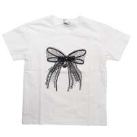 【ABISTE】蝴蝶結蕾絲T恤 白色 40號 ｜ABISTE リボンレースTシャツ