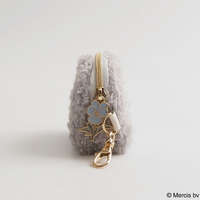 Miffy 米飛兔 毛絨迷你小包 7×5.5cm 藍色｜ミッフィー MIFFY BOA マイクロポーチ ブルー