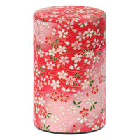 日本製和紙茶葉罐 櫻花圖案 附密封內蓋 150g｜桜150g