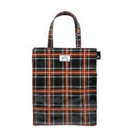 格紋亮面覆膜托特包 A4可放 好擦拭 2色【ROOTOTE】｜ルートートチェックラミネートトートバッグ