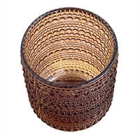 點點浮雕彩色玻璃杯 高9cm 灰・海洋藍・紫三色｜タンブラー