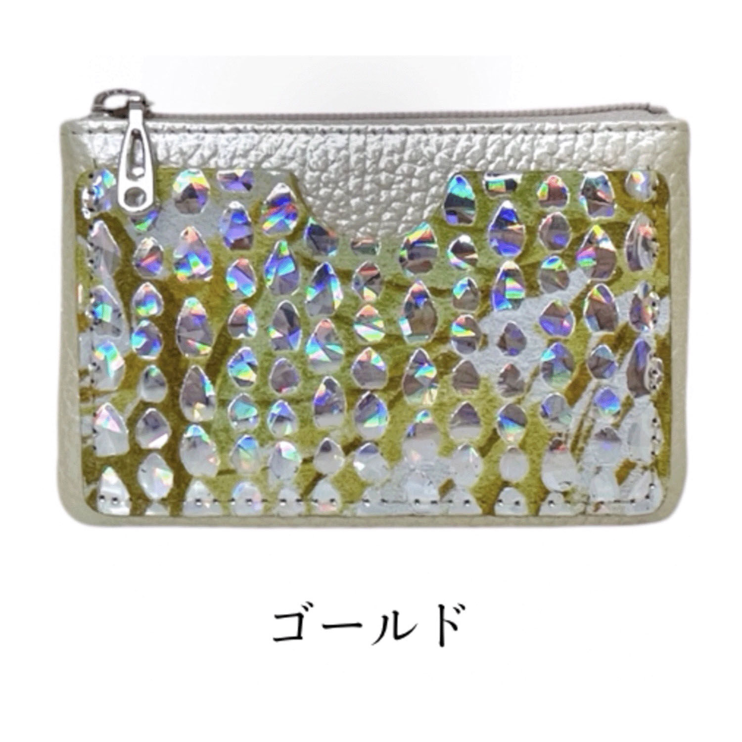 豬皮漆皮×牛皮 拉鍊零錢包 前卡袋 20g 日本製 4色｜【日本製】 ピッグエナメル小銭入れ