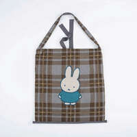 米飛兔 miffy 格紋提花扁托特包 37×40cm 史納菲｜ディック・ブルーナ ミッフィー チェックジャガード フラットトート ミッフィー＆スナッフィー