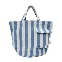 雙色條紋圓形托特包 寶特瓶架 4色【ROOTOTE】｜ルートート ストライプ柄丸型トートバッグ