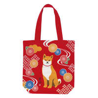 柴犬柴田 和風花紋A4托特包 39×38cm 4款｜A4トート 和柄のしばたさん