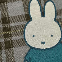 米飛兔 miffy 格紋提花扁托特包 37×40cm 史納菲｜ディック・ブルーナ ミッフィー チェックジャガード フラットトート ミッフィー＆スナッフィー