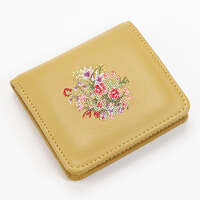 夢詩集 野花刺繡 盒型開放式零錢包 掌心尺寸 日本製 4色｜【日本製】夢詩集 オープン小銭入