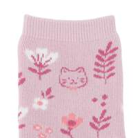 福福貓 花朵毛圈中筒襪｜ふくふくにゃんこ フラワーパイルソックス
