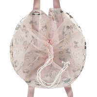 超市購物籃尺寸 束口購物袋 提把49cm 甜品店樂園圖案 2色｜お買い物バッグ パーラーランド柄