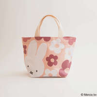 Miffy 米飛兔 大花朵迷你托特包 午餐袋 側寬12cm 粉紅｜ミッフィー MIFFY BIG FLOWER ミニトートバッグ ピンク