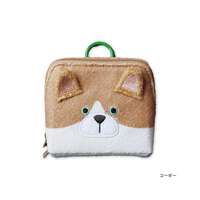 pacapo.FRIENDS柯基犬臉180度全開掌心迷你收納包｜パカポフレンズポーチ コーギー