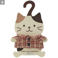 福福貓 玩偶換裝格紋襯衫｜ふくふくにゃんこ 着せ替えチェックシャツ