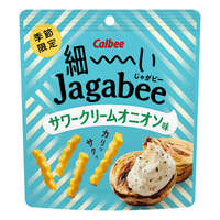 Jagabee 細長薯條餅 酸奶油洋蔥風味 35g Calbee｜細ーいJagabee サワークリームオニオン味