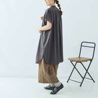 純棉巴里紗同色系嵌片刺繡前開襟洋裝 胸圍188cm cloudnine｜コットンボイル パネル刺繍入り 前開きワンピース