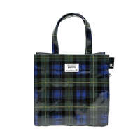 ルートート 格紋覆膜方形托特包 24×24cm 磁扣 2色｜ルートート チェックラミネートスクエアバッグ