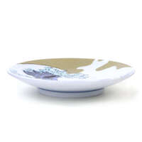 九谷燒豆皿 葛飾北齋神奈川沖浪裏 浮世繪巨浪 直徑9.5cm｜【九谷焼】縁起豆皿波