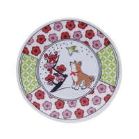美濃燒柴犬豆皿 和柄柴犬圖案 櫻花梅花富士山 直徑10cm｜しば文様 豆皿
