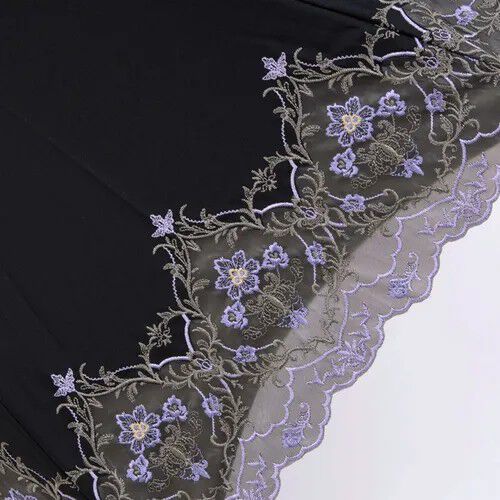 蕾絲花刺繡 遮光100% 晴雨兼用 長傘 50cm