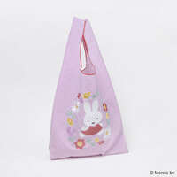米飛兔 MIFFY 彩色刺繡購物袋 31×55cm A4可放 粉紅色｜ミッフィー MIFFY EMBROIDERY ショッピングバッグ ピンク