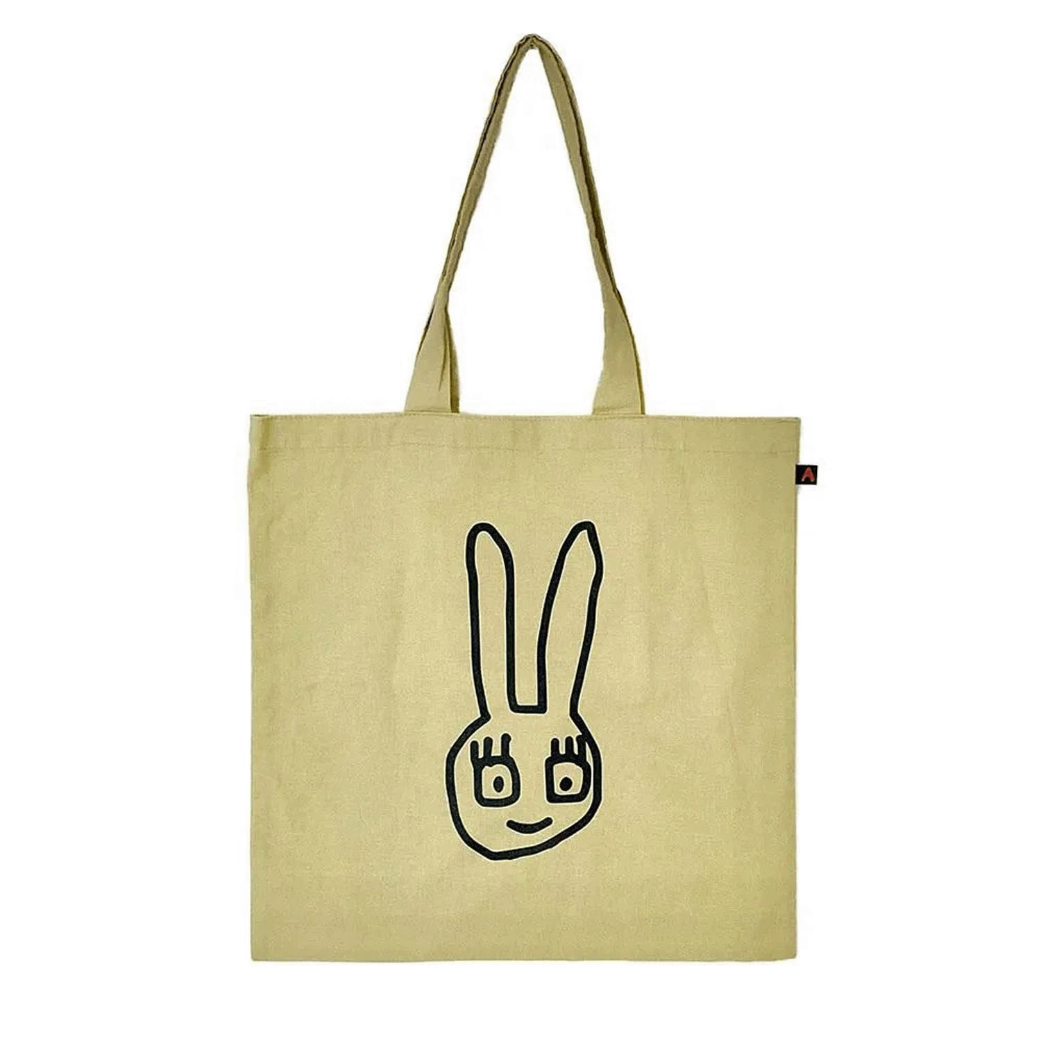 ゆるうさ 兔子印花棉布袋 40×40cm 可放A4【マタノアツコ】｜マタノアツコ ゆるうさシーチングバッグ